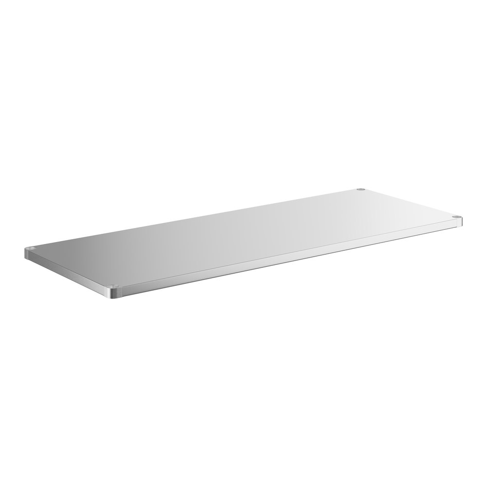 Regency 18 Gauge Stainless Steel Adjustable Shelf for 30" x 72" Poly Top Work Tables with Backsplash