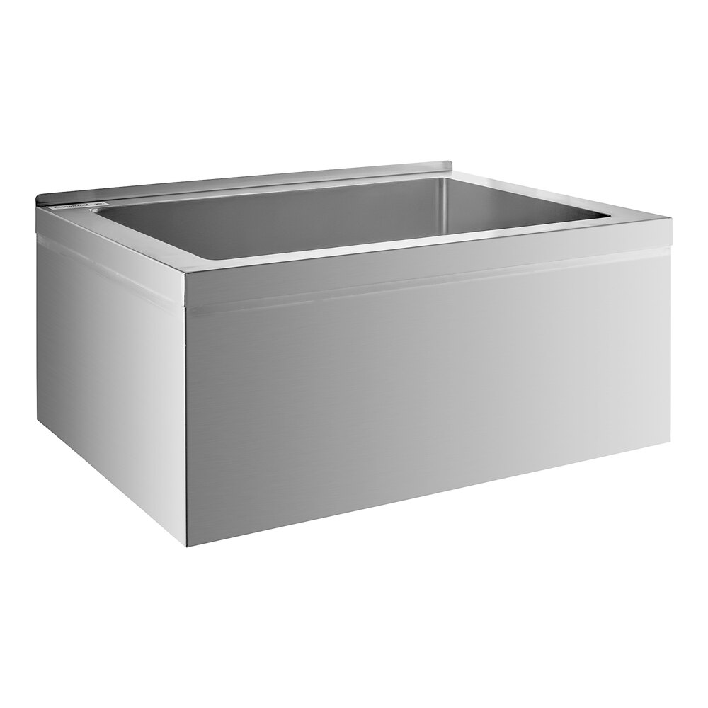 Steelton 28" x 20" x 12" 16 Gauge 304 Stainless Steel One Compartment Floor Mop Sink