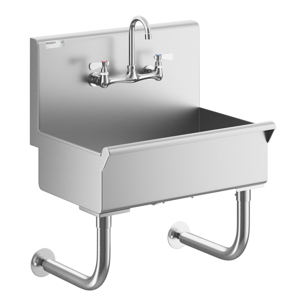 Regency Wall-Mounted 24" x 17 1/2" Utility Sink with (1) 8" Center Faucet