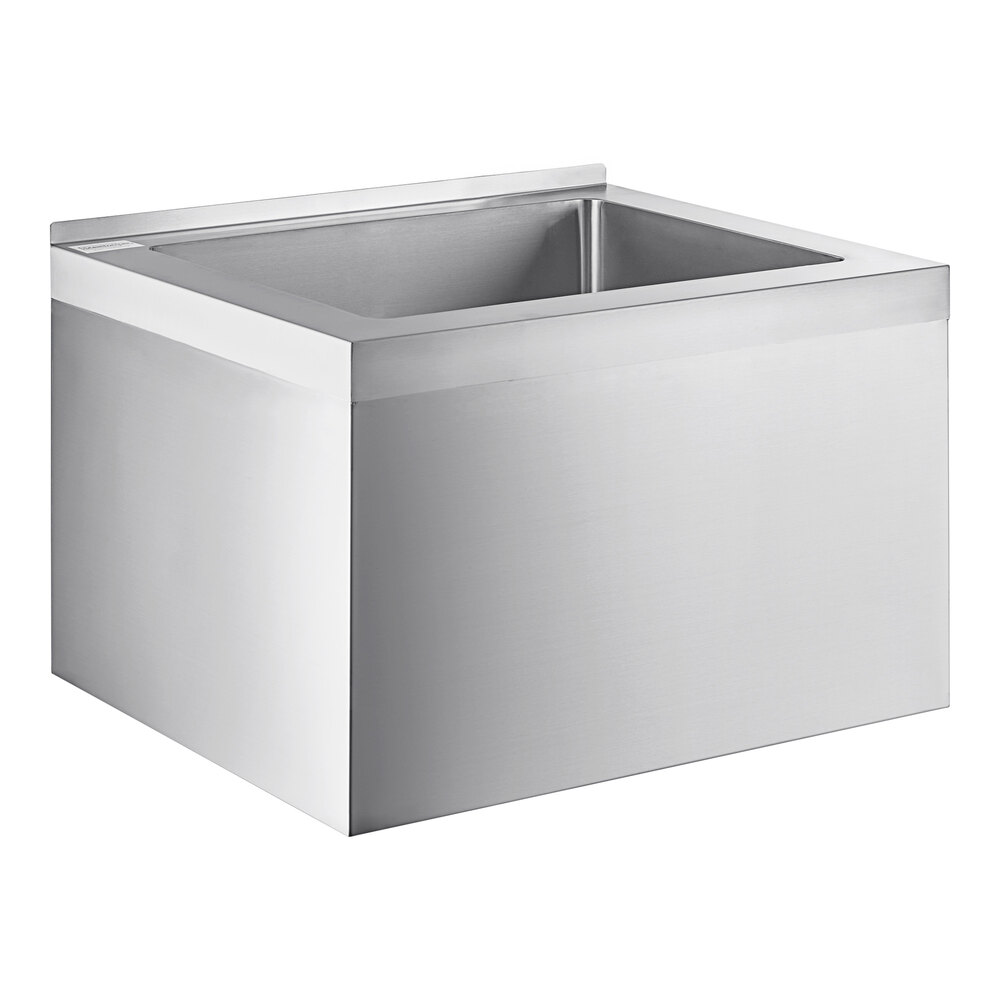 Steelton 20" x 16" x 12" 16 Gauge 304 Stainless Steel One Compartment Floor Mop Sink