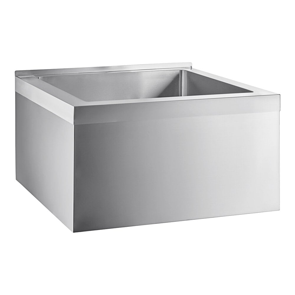 Steelton 24" x 24" x 12" 16 Gauge 304 Stainless Steel One Compartment Floor Mop Sink