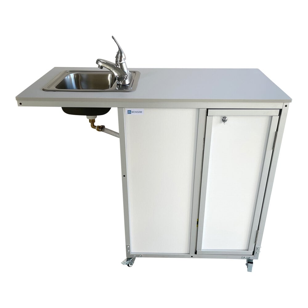Monsam NS-2020-WHITE White Wheelchair Accessible Portable Self-Contained Sink