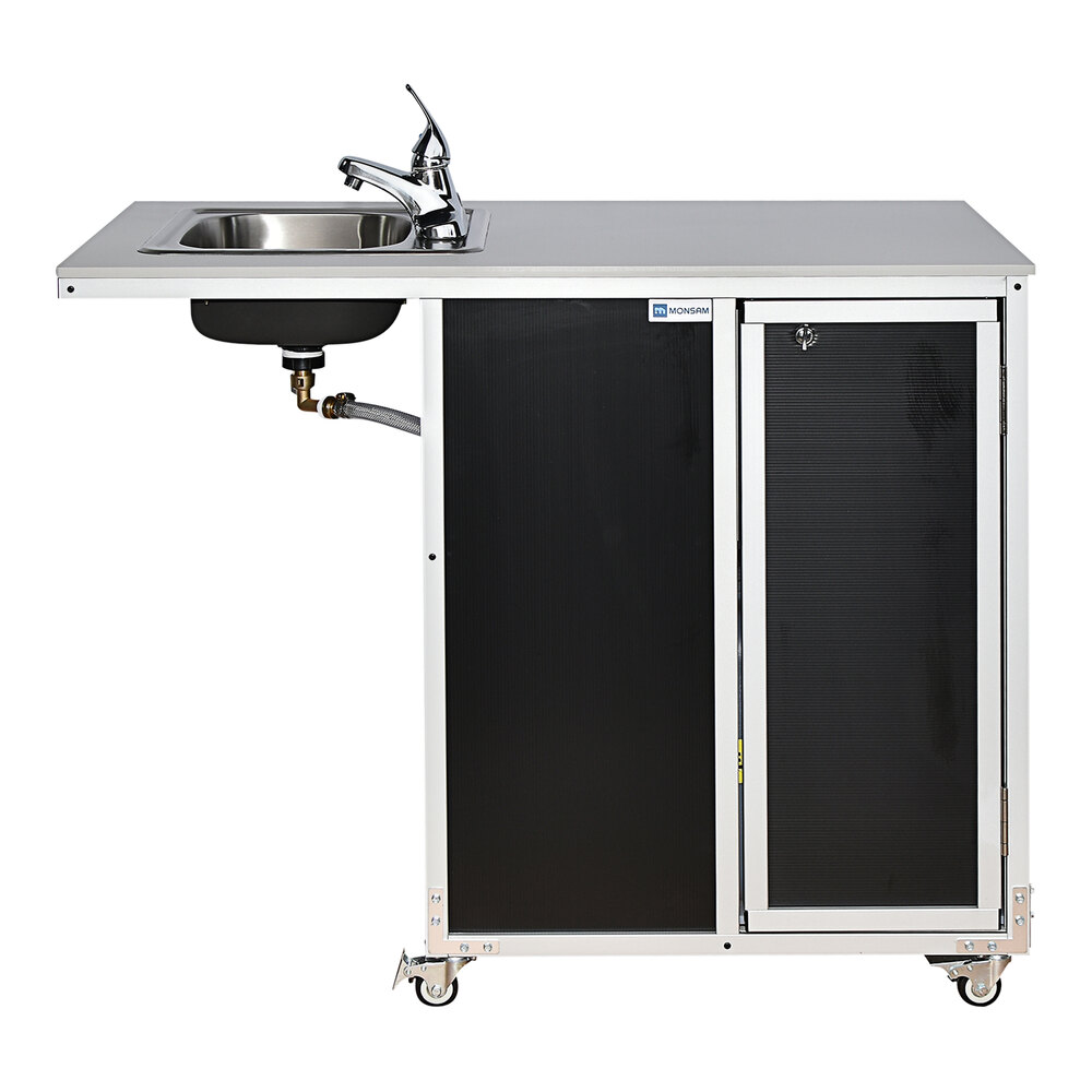 Monsam NS-2020-BLACK Black Wheelchair Accessible Portable Self-Contained Sink
