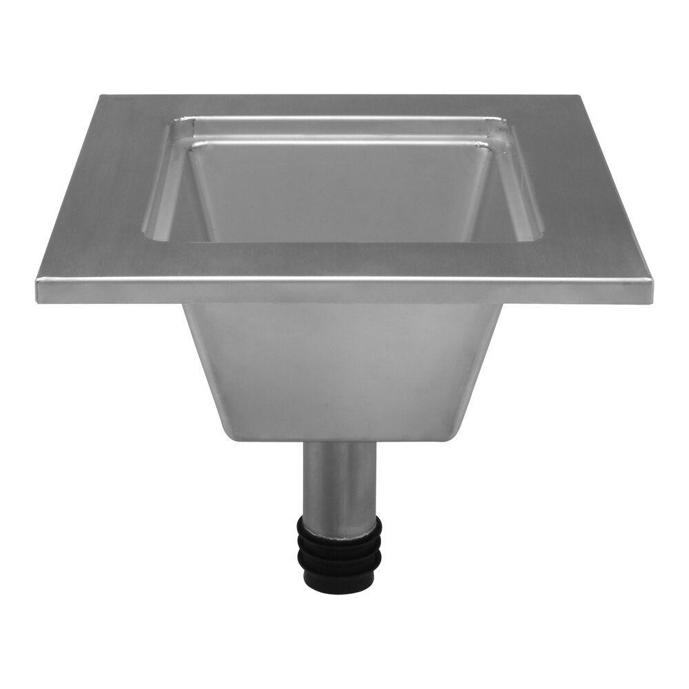Zurn Elkay Z1901-RL4-1 12" x 12" x 8" Stainless Steel Floor Sink Liner with Removable Strainer and 4" Outlet