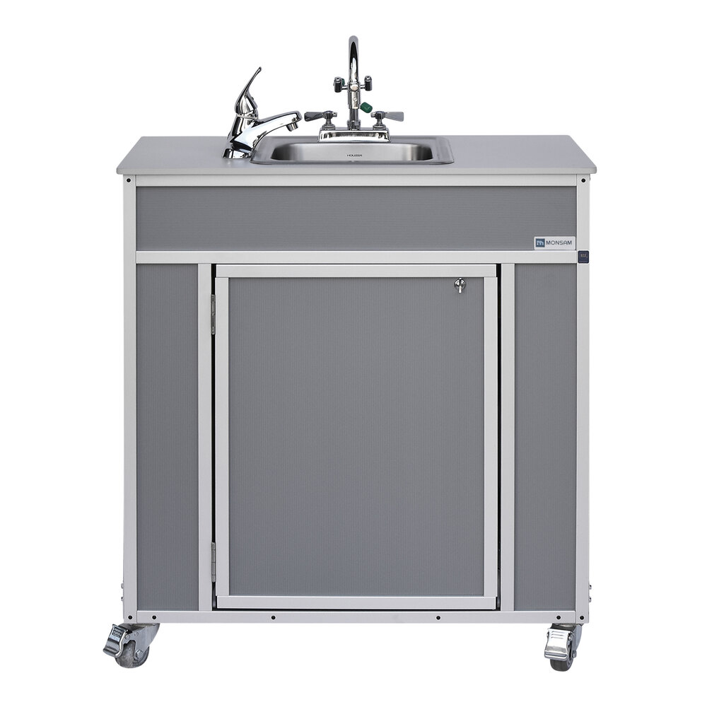 Monsam PSE-2001E-GRAY Gray Portable Eye and Face Washing Station