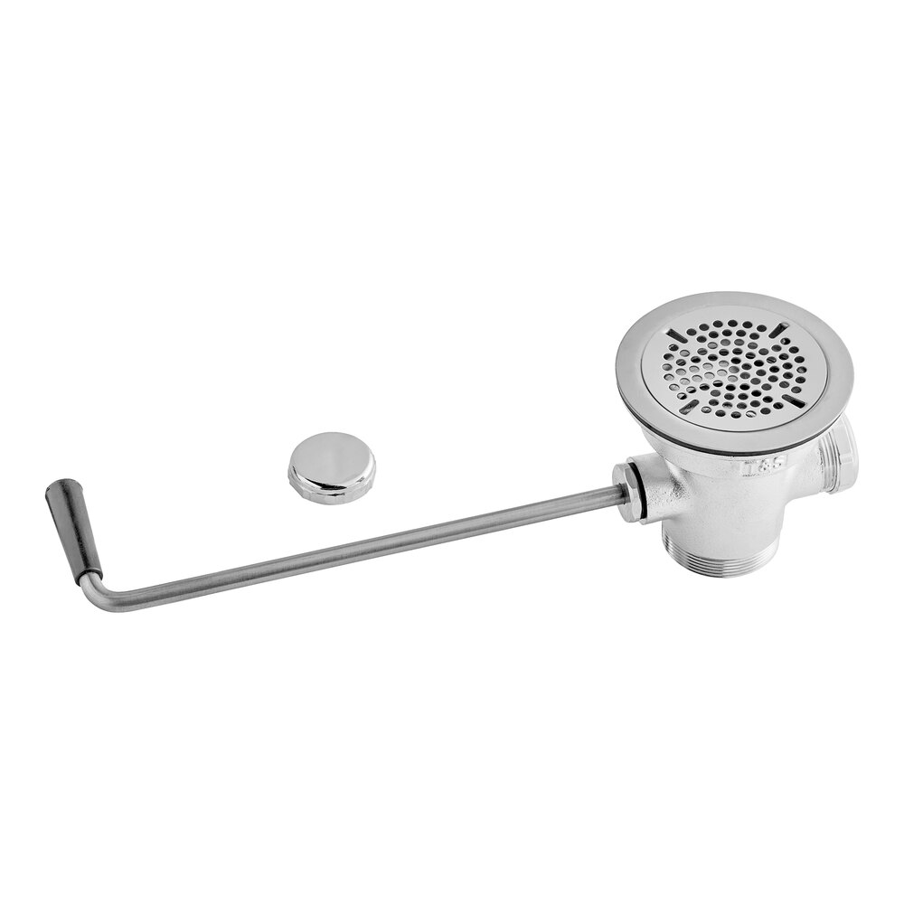 T&S B-3952 Waste Drain Valve with Twist Handle - 3 1/2" Sink Opening
