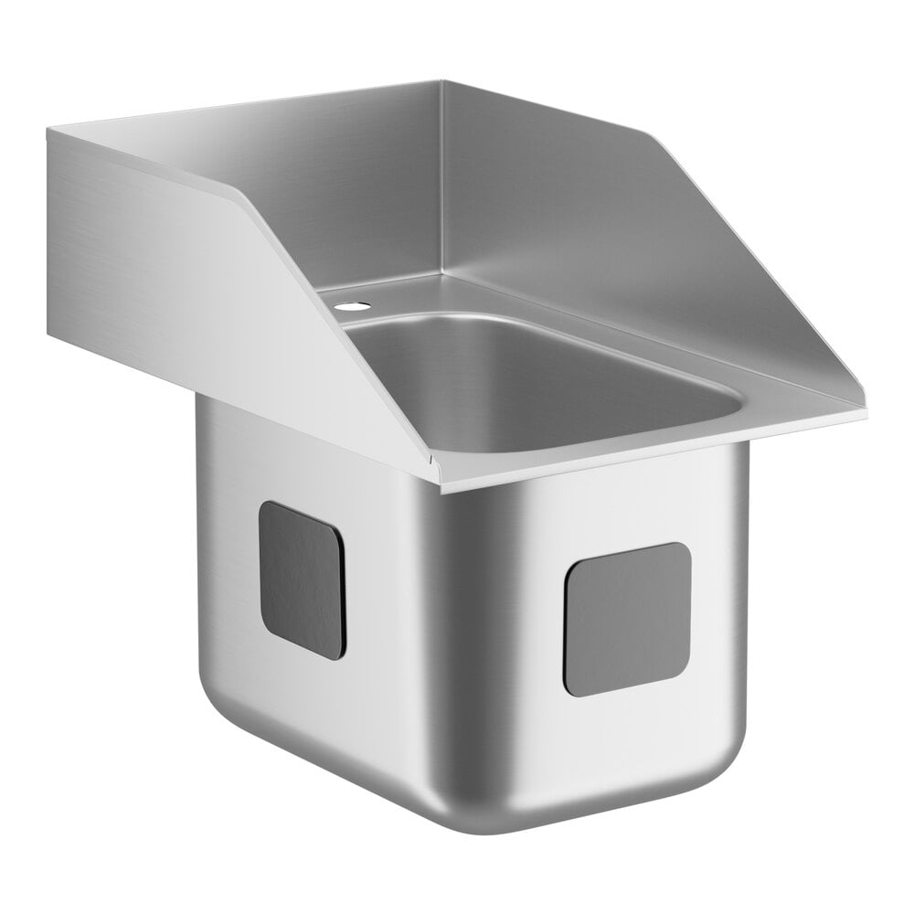 Waterloo 10" x 14" x 10" 18 Gauge Stainless Steel One Compartment Drop-In Sink with Side Splashes