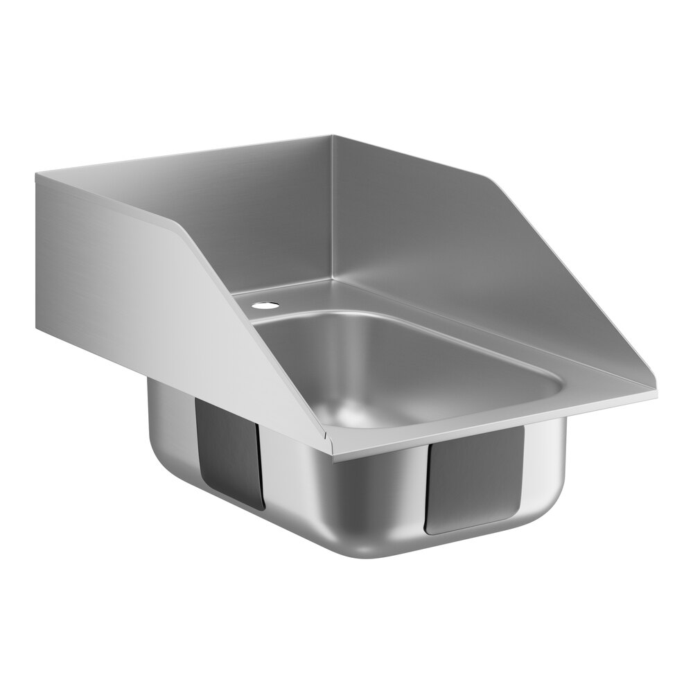 Waterloo 10" x 14" x 5" 18 Gauge Stainless Steel One Compartment Drop-In Sink with Side Splashes