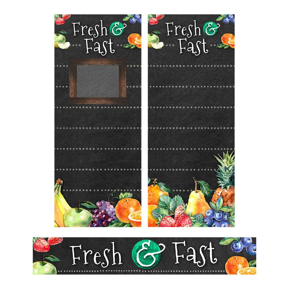 Cambro CSFLEXMERCH Camshelving® Flex Station "Fresh & Fast" Merchandiser Graphics - 48" x 23" x 75 3/4"