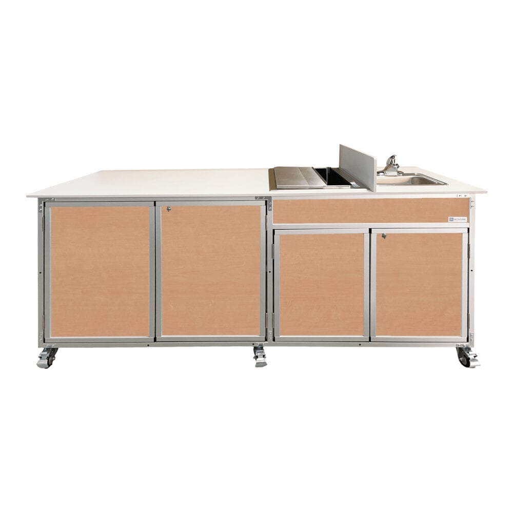 Monsam NS-FSC-003-MAPLE Maple Single Basin Portable Self-Contained Sink with Ice Bin