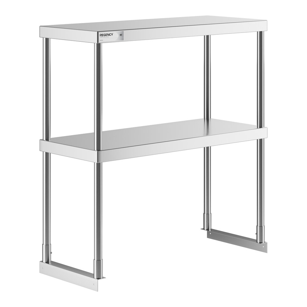 Regency Stainless Steel Double Deck Overshelf - 12" x 30" x 32"