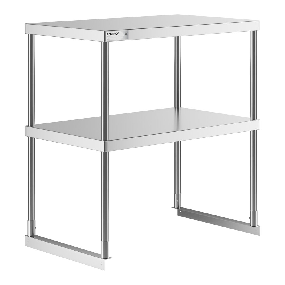 Regency Stainless Steel Double Deck Overshelf - 18" x 30" x 32"