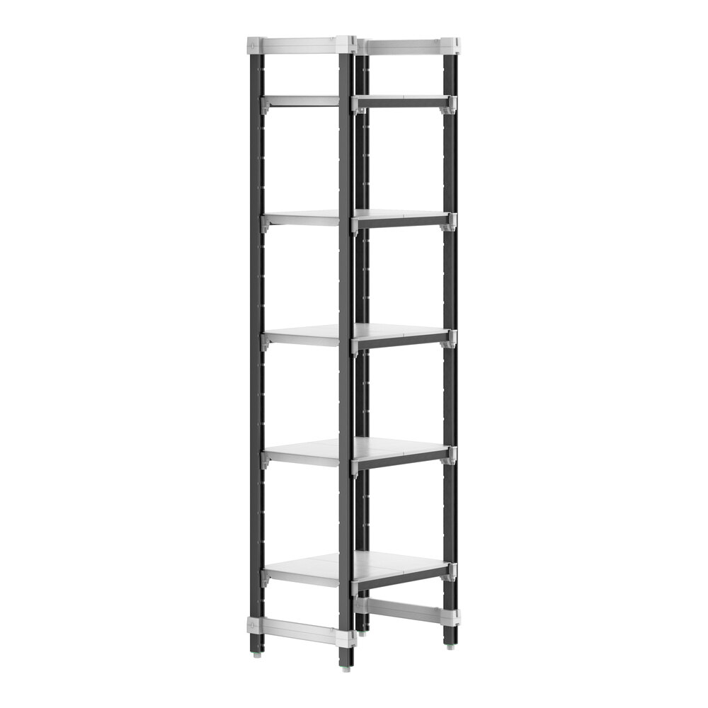 Cambro EXU182484S5480 Camshelving® Elements XTRA 5-Shelf Solid Starter Unit - 18'' x 24'' x 84''