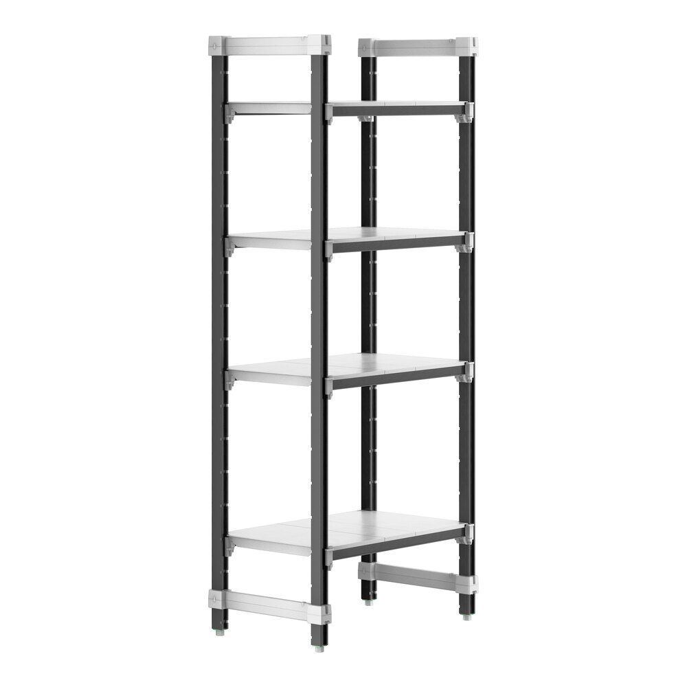 Cambro EXU183072S4480 Camshelving® Elements XTRA 4-Shelf Solid Starter Unit - 18'' x 30'' x 72''