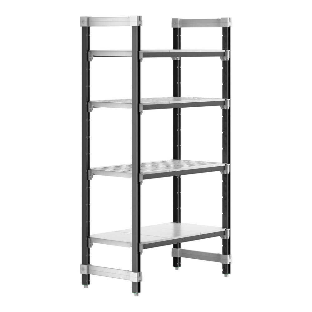 Cambro EXU183664VS4480 Camshelving® Elements XTRA 4-Shelf Combo Starter Unit - 18'' x 36'' x 64''