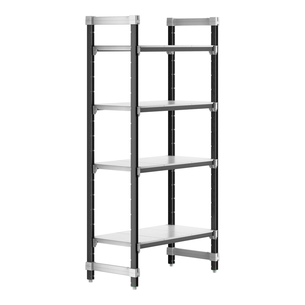 Cambro EXU183672S4480 Camshelving® Elements XTRA 4-Shelf Solid Starter Unit - 18'' x 36'' x 72''