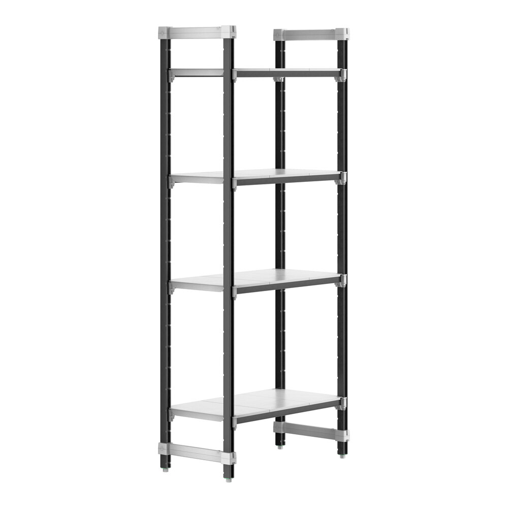 Cambro EXU183684S4480 Camshelving® Elements XTRA 4-Shelf Solid Starter Unit - 18'' x 36'' x 84''