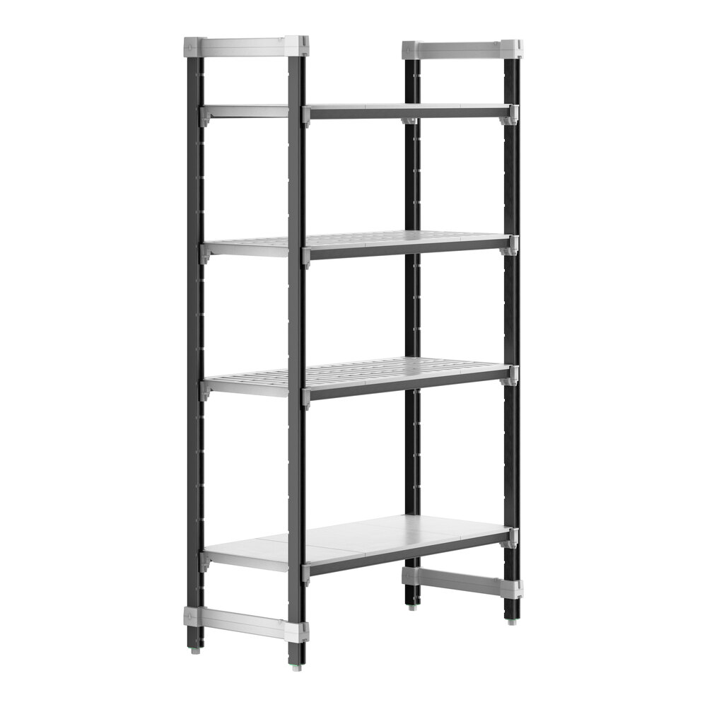 Cambro EXU184272VS4480 Camshelving® Elements XTRA 4-Shelf Combo Starter Unit - 18'' x 42'' x 72''