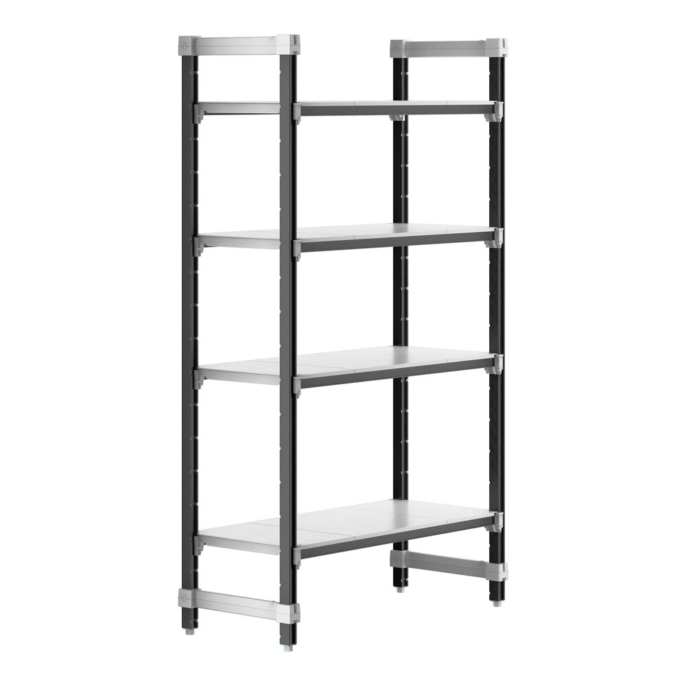 Cambro EXU184272S4480 Camshelving® Elements XTRA 4-Shelf Solid Starter Unit - 18'' x 42'' x 72''