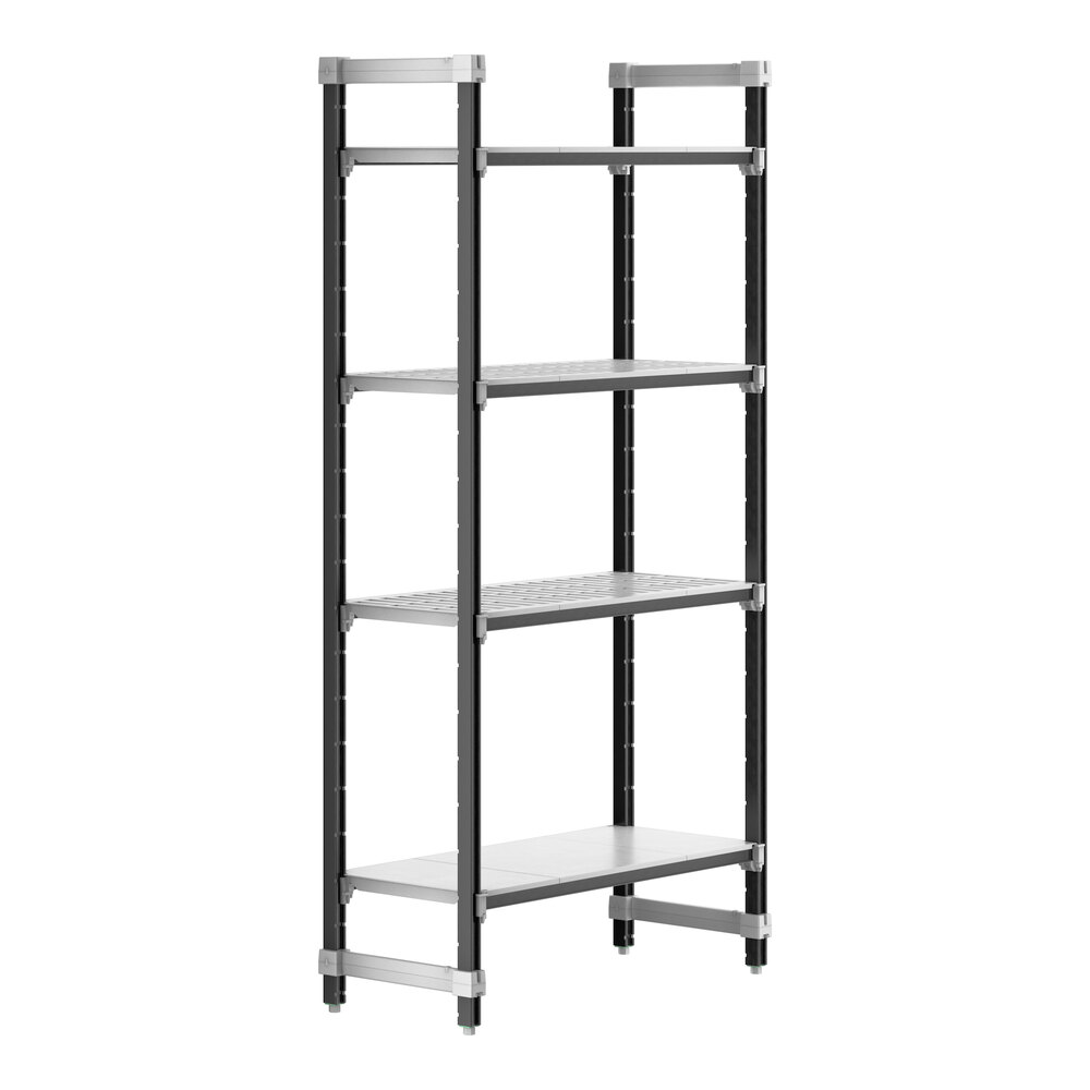 Cambro EXU184284VS4480 Camshelving® Elements XTRA 4-Shelf Combo Starter Unit - 18'' x 42'' x 84''
