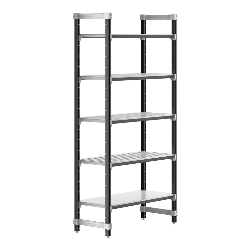 Cambro EXU184284VS5480 Camshelving® Elements XTRA 5-Shelf Combo Starter Unit - 18'' x 42'' x 84''