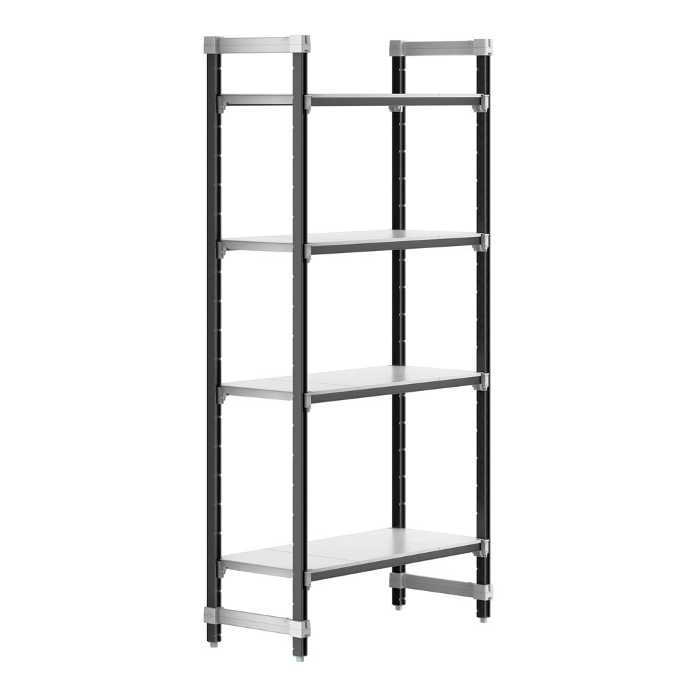 Cambro EXU184284S4480 Camshelving® Elements XTRA 4-Shelf Solid Starter Unit - 18'' x 42'' x 84''