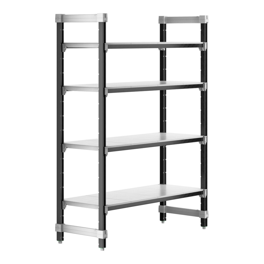 Cambro EXU184864S4480 Camshelving® Elements XTRA 4-Shelf Solid Starter Unit - 18'' x 48'' x 64''