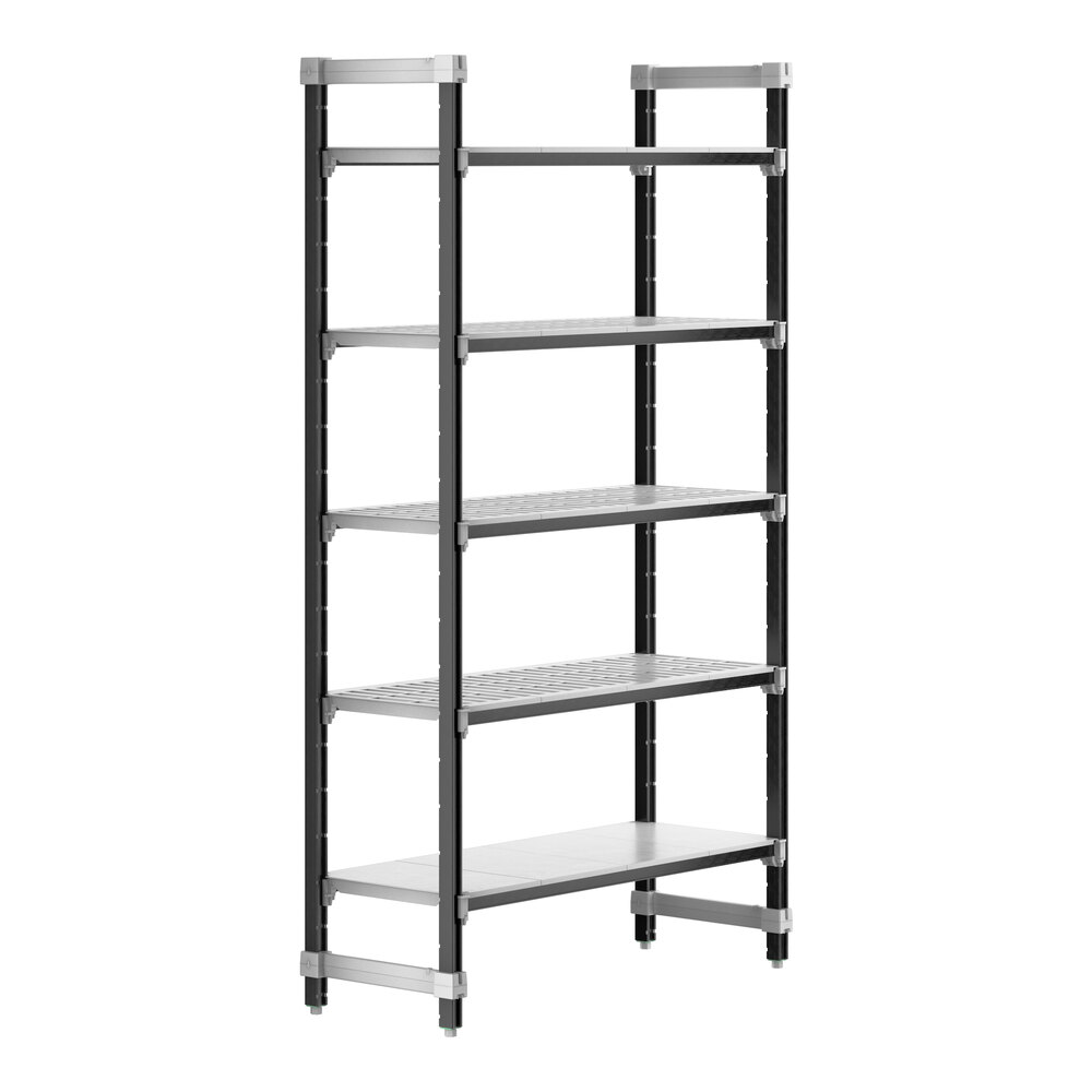 Cambro EXU184884VS5480 Camshelving® Elements XTRA 5-Shelf Combo Starter Unit - 18'' x 48'' x 84''
