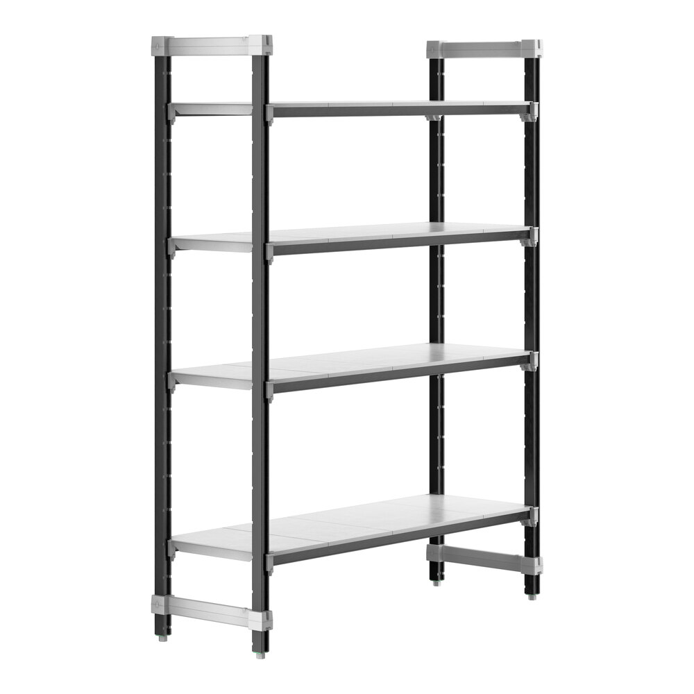 Cambro EXU185472S4480 Camshelving® Elements XTRA 4-Shelf Solid Starter Unit - 18'' x 54'' x 72''