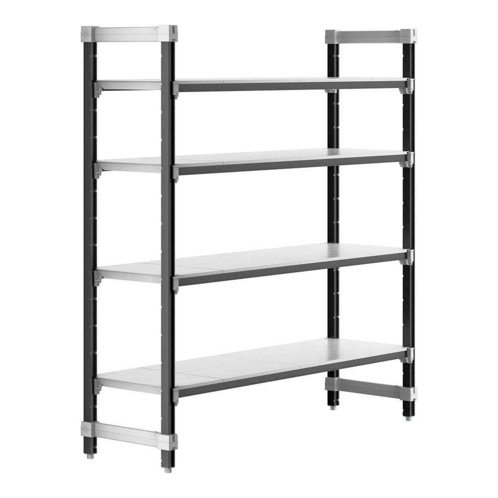 Cambro EXU186064S4480 Camshelving® Elements XTRA 4-Shelf Solid Starter Unit - 18'' x 60'' x 64''