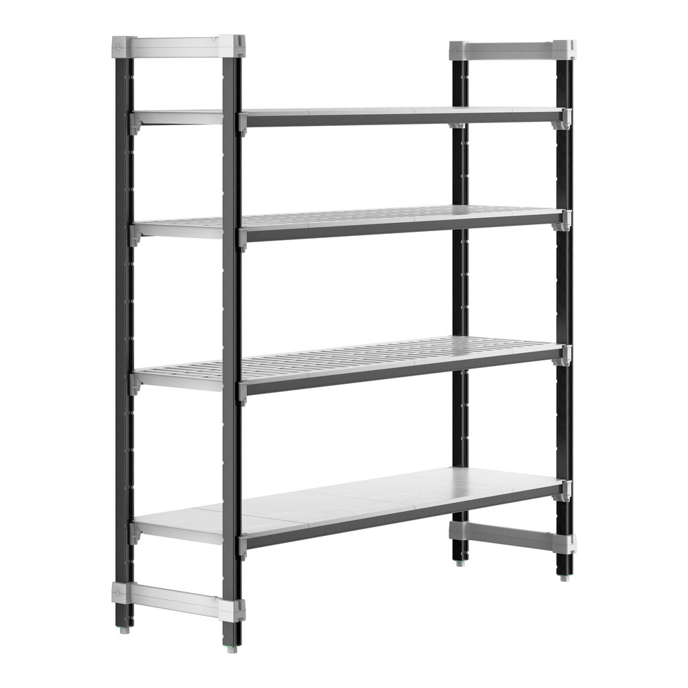 Cambro EXU186064VS4480 Camshelving® Elements XTRA 4-Shelf Combo Starter Unit - 18'' x 60'' x 64''