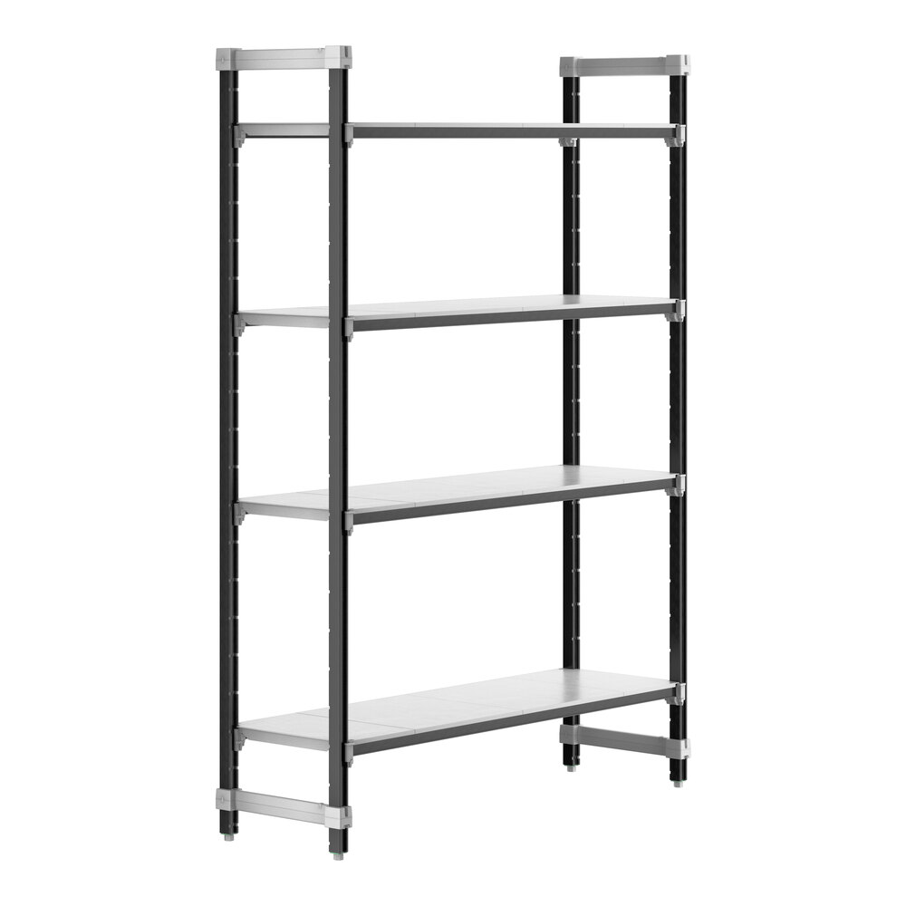 Cambro EXU186084S4480 Camshelving® Elements XTRA 4-Shelf Solid Starter Unit - 18'' x 60'' x 84''