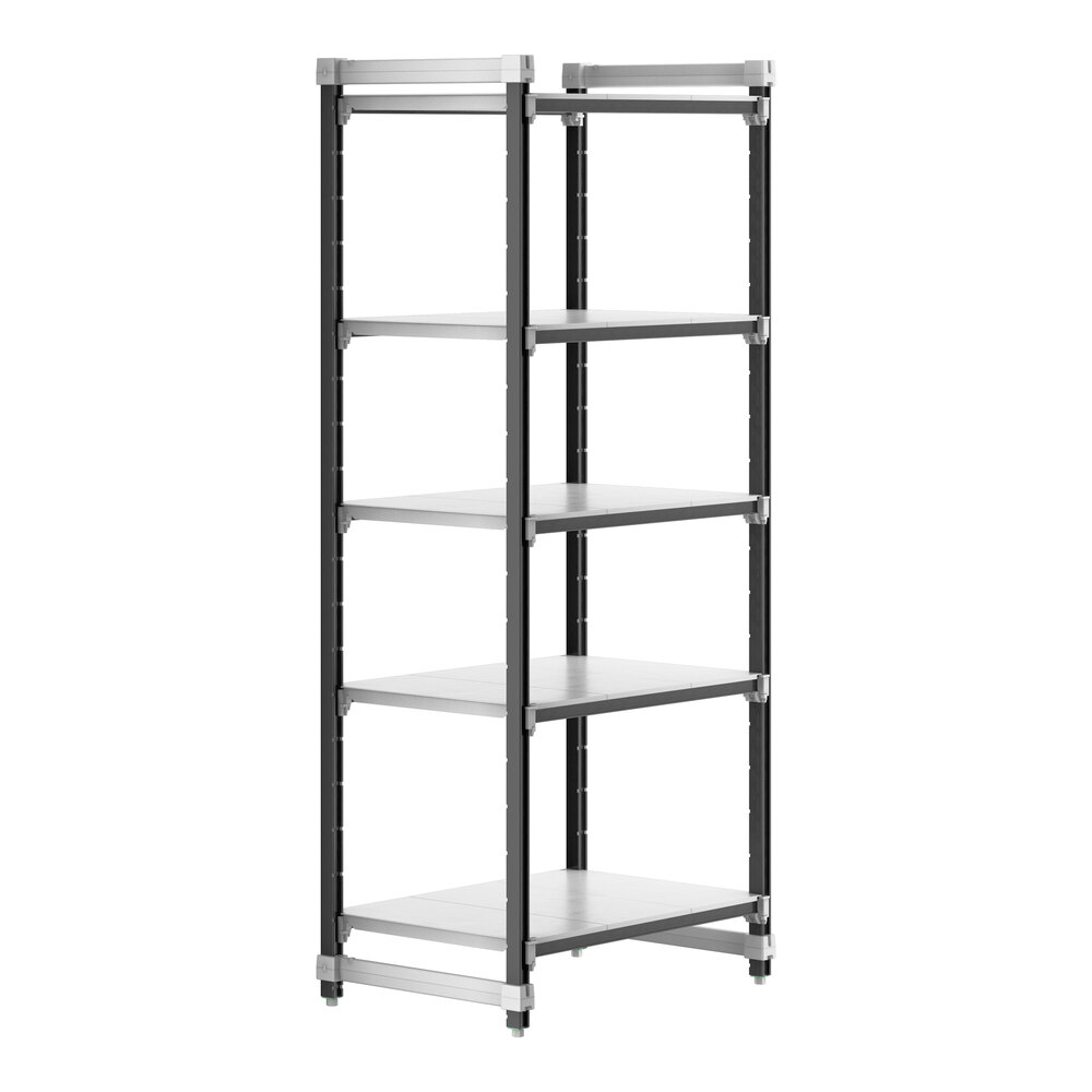 Cambro EXU243684S5480 Camshelving® Elements XTRA 5-Shelf Solid Starter Unit - 24'' x 36'' x 84''