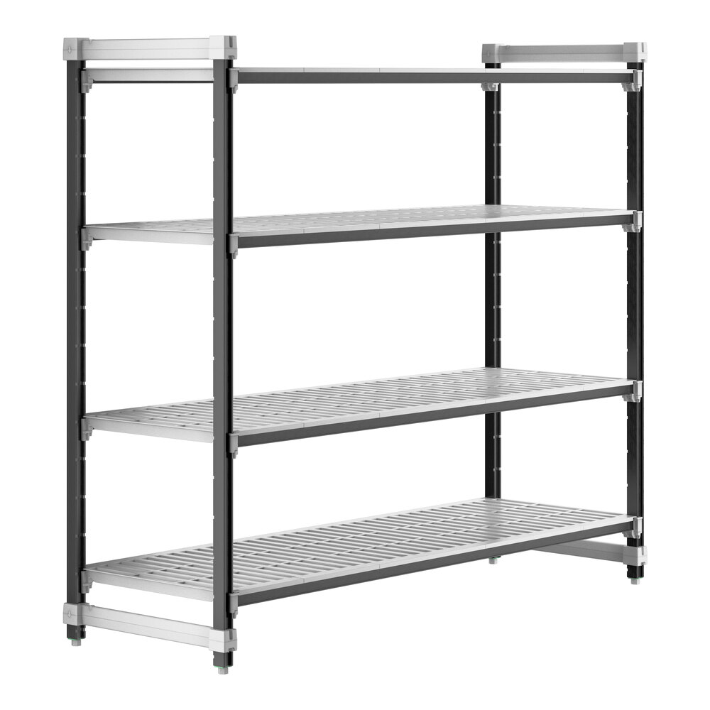 Cambro EXU247264V4480 Camshelving® Elements XTRA 4-Shelf Vented Starter Unit - 24'' x 72'' x 64''