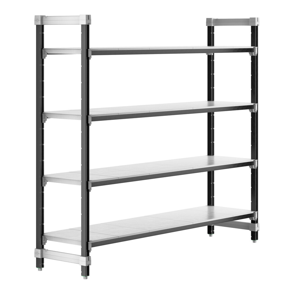 Cambro EXU187264S4480 Camshelving® Elements XTRA 4-Shelf Solid Starter Unit - 18'' x 72'' x 64''