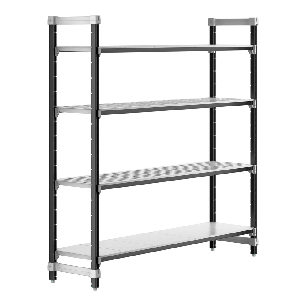 Cambro EXU187272VS4480 Camshelving® Elements XTRA 4-Shelf Combo Starter Unit - 18'' x 72'' x 72''