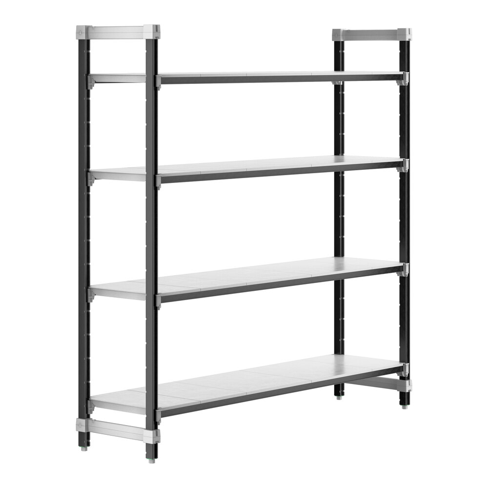 Cambro EXU187272S4480 Camshelving® Elements XTRA 4-Shelf Solid Starter Unit - 18'' x 72'' x 72''