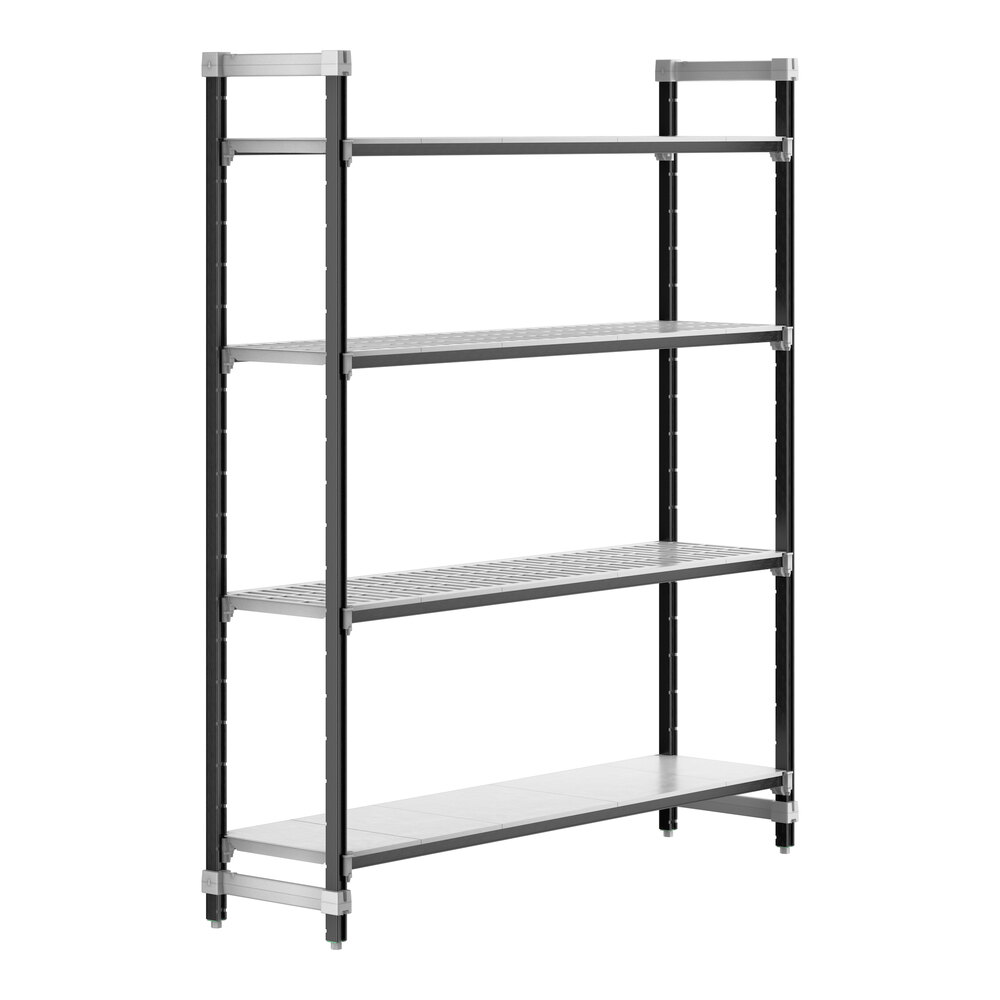 Cambro EXU187284VS4480 Camshelving® Elements XTRA 4-Shelf Combo Starter Unit - 18'' x 72'' x 84''