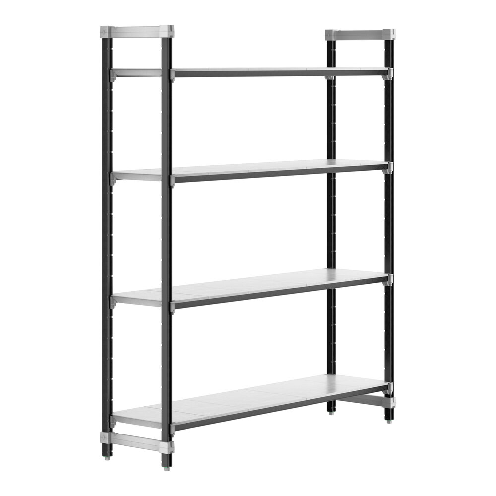 Cambro EXU187284S4480 Camshelving® Elements XTRA 4-Shelf Solid Starter Unit - 18'' x 72'' x 84''