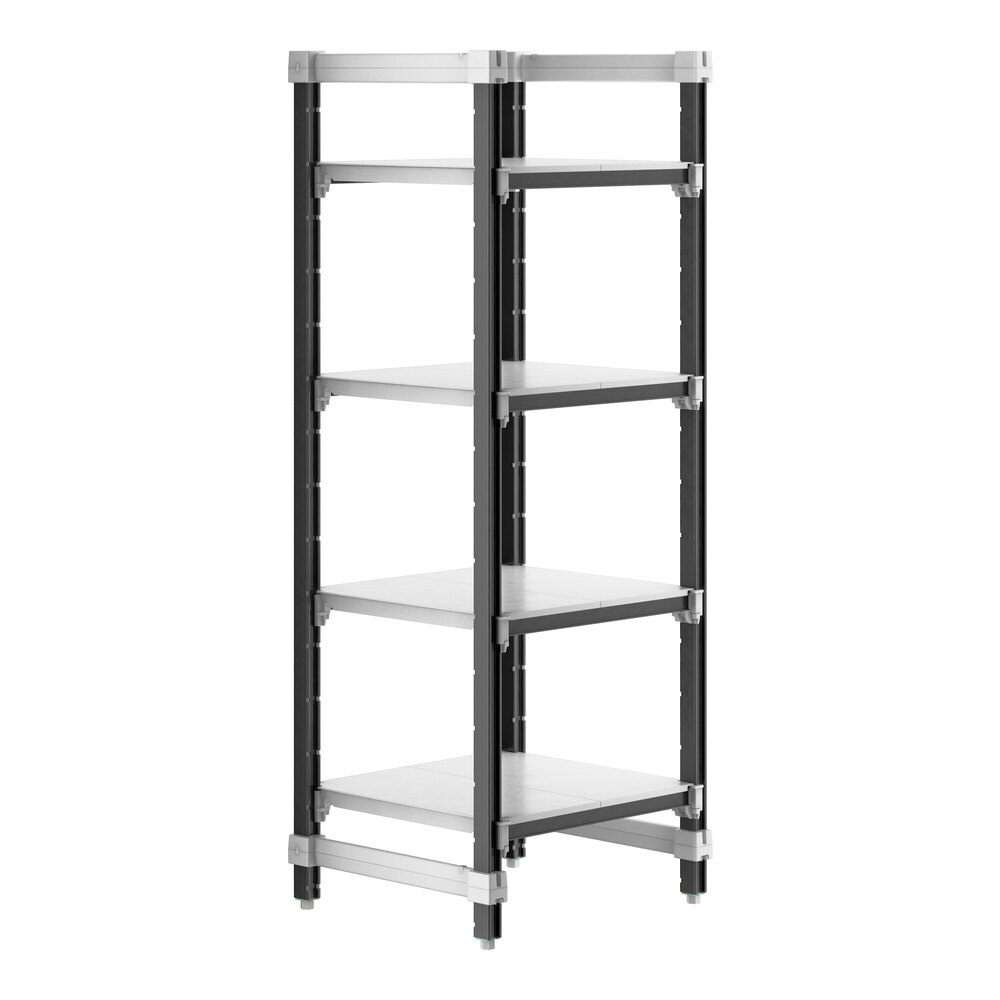 Cambro EXU212464S4480 Camshelving® Elements XTRA 4-Shelf Solid Starter Unit - 21'' x 24'' x 64''