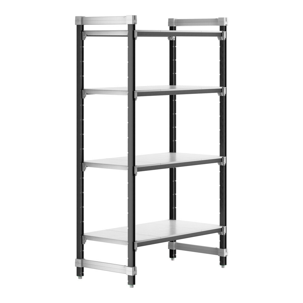 Cambro EXU214272S4480 Camshelving® Elements XTRA 4-Shelf Solid Starter Unit - 21'' x 42'' x 72''