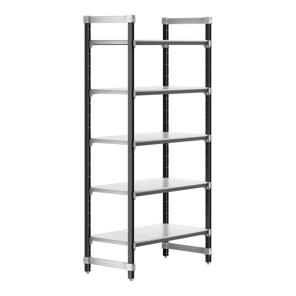 Cambro EXU214284S5480 Camshelving® Elements XTRA 5-Shelf Solid Starter Unit - 21'' x 42'' x 84''