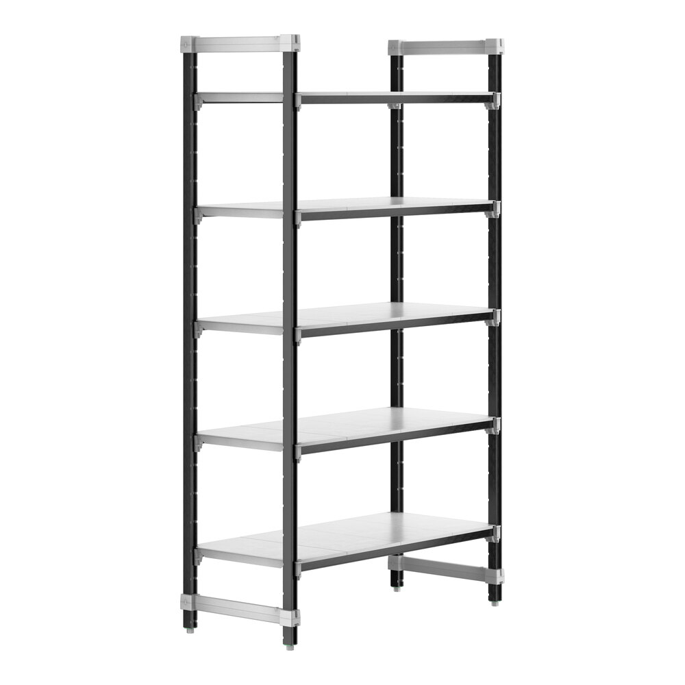Cambro EXU214884S5480 Camshelving® Elements XTRA 5-Shelf Solid Starter Unit - 21'' x 48'' x 84''