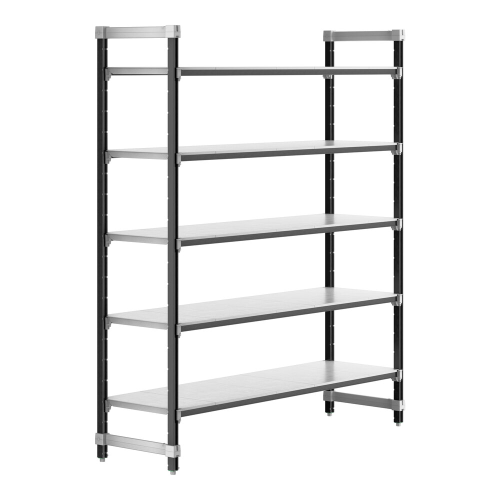 Cambro EXU217284S5480 Camshelving® Elements XTRA 5-Shelf Solid Starter Unit - 21'' x 72'' x 84''
