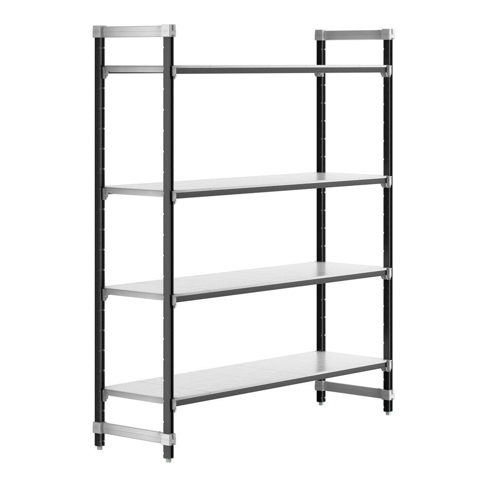 Cambro EXU217284S4480 Camshelving® Elements XTRA 4-Shelf Solid Starter Unit - 21'' x 72'' x 84''