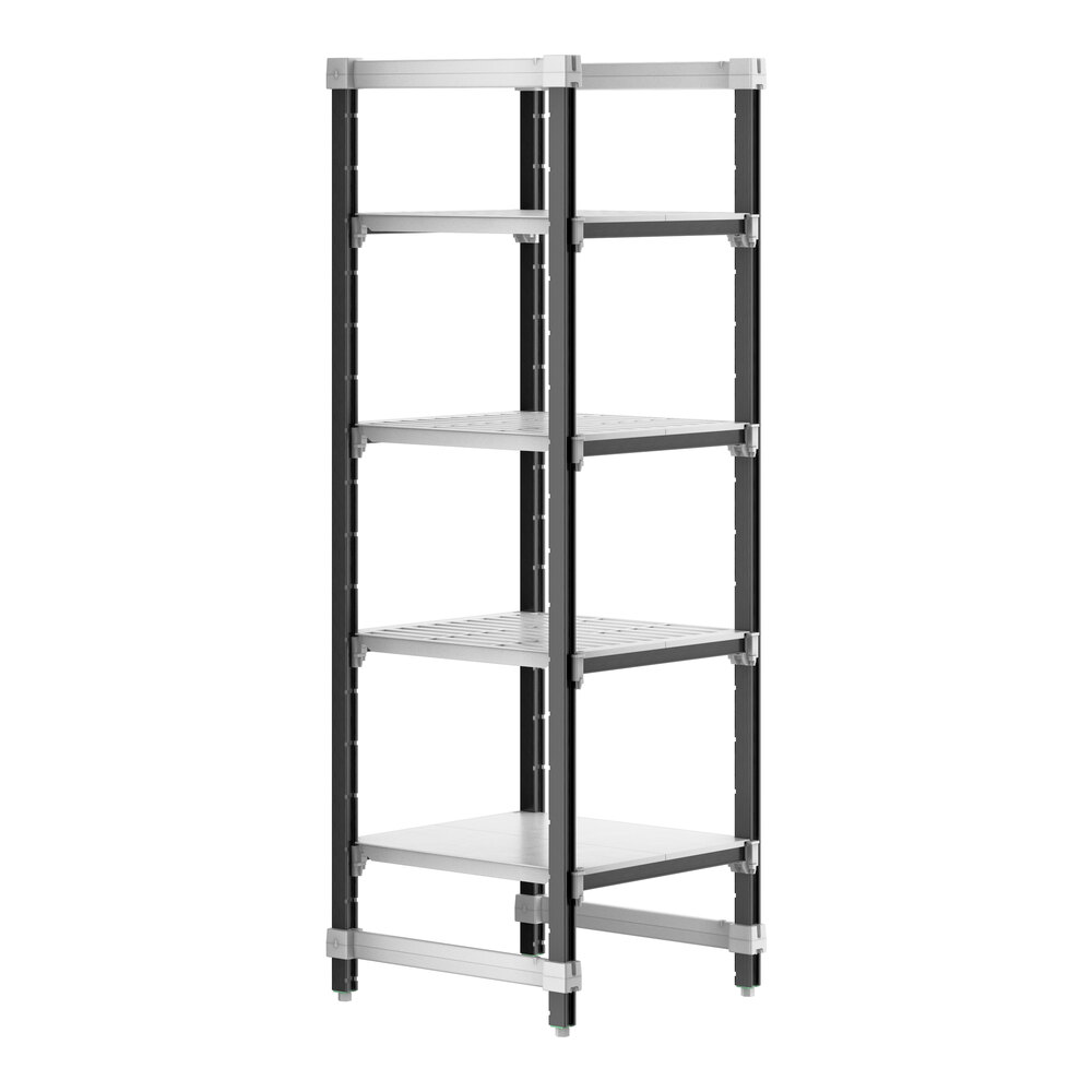Cambro EXU242472VS4480 Camshelving® Elements XTRA 4-Shelf Combo Starter Unit - 24'' x 24'' x 72''