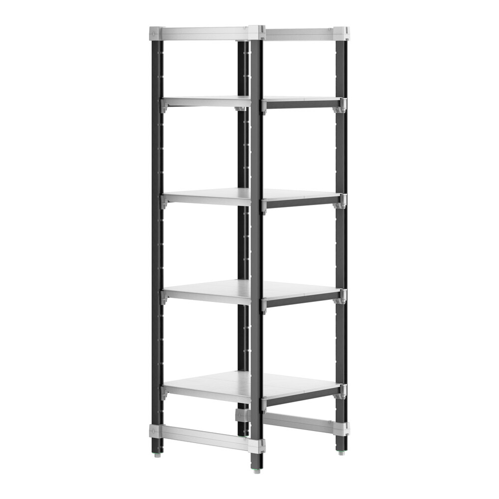 Cambro EXU242472S4480 Camshelving® Elements XTRA 4-Shelf Solid Starter Unit - 24'' x 24'' x 72''
