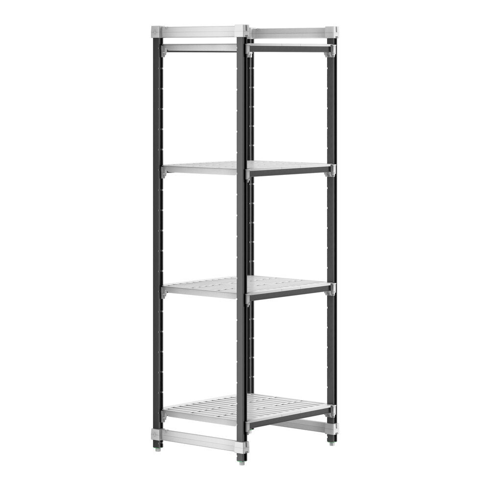 Cambro EXU243084V4480 Camshelving® Elements XTRA 4-Shelf Vented Starter Unit - 24'' x 30'' x 84''