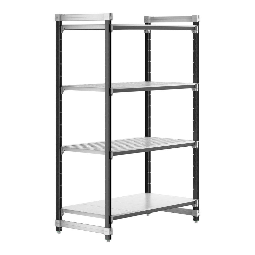 Cambro EXU244872VS4480 Camshelving® Elements XTRA 4-Shelf Combo Starter Unit - 24'' x 48'' x 72''