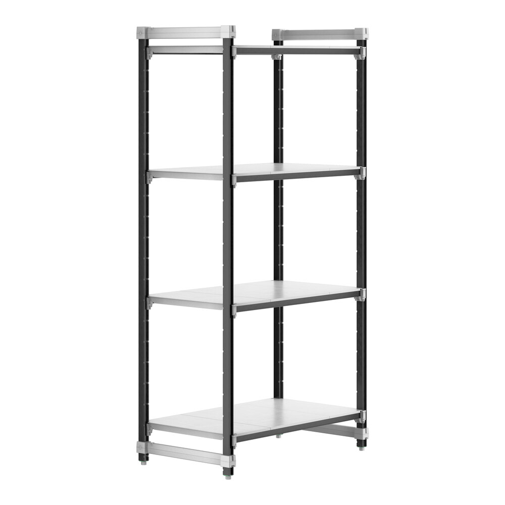 Cambro EXU244284S4480 Camshelving® Elements XTRA 4-Shelf Solid Starter Unit - 24'' x 42'' x 84''